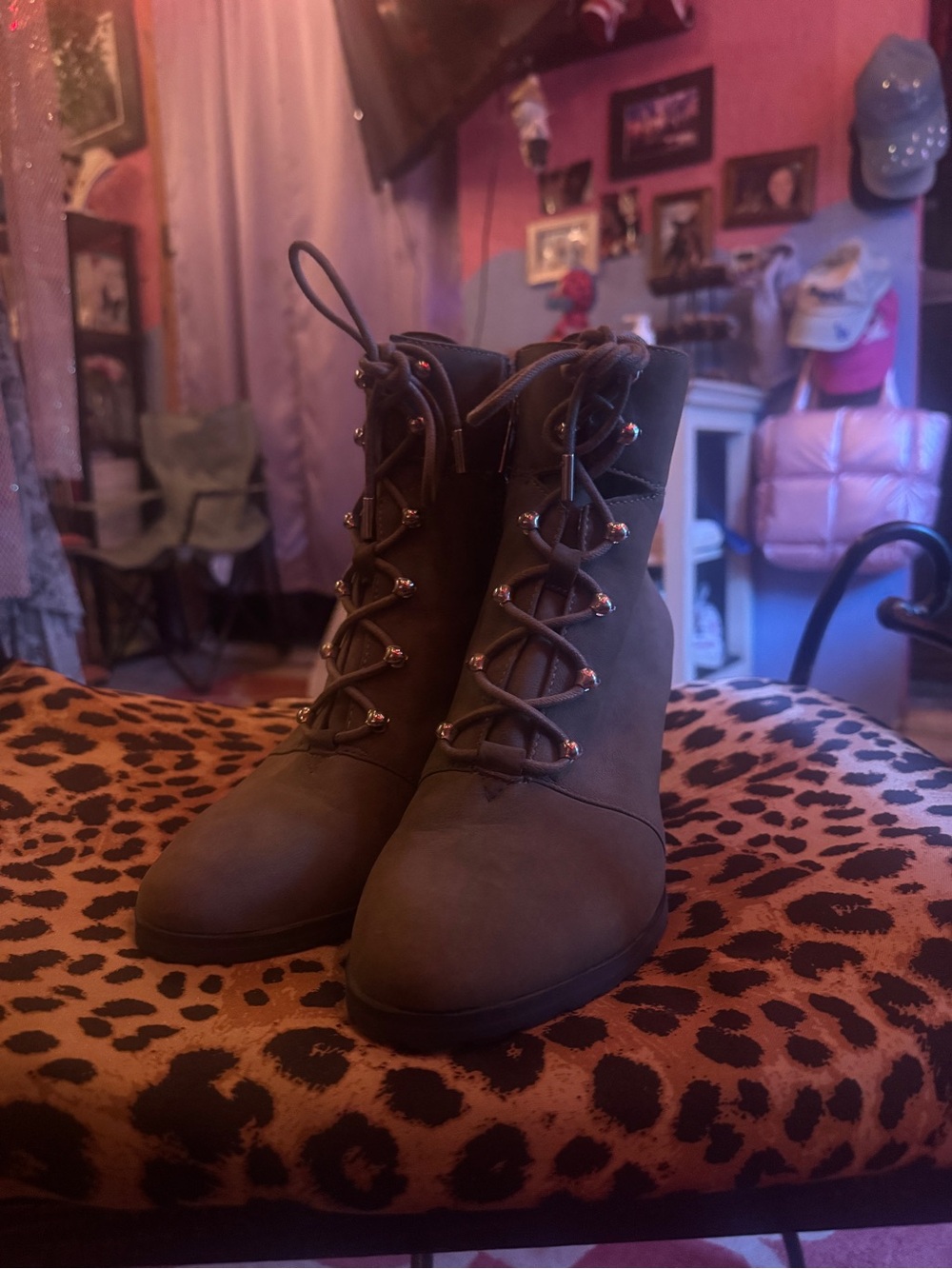 Aimee kestenberg grey lace up combat boots